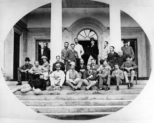 Eine Gruppe britischer Armeeoffiziere, ca. 1870er